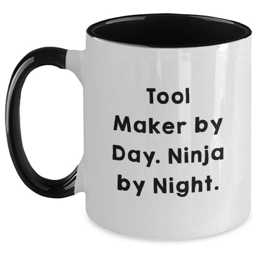 Tool Maker Gifts from Friends - Ninja By Night Coffee Mug, Two Tone Design for Birthday, Inspirational Quote - Main