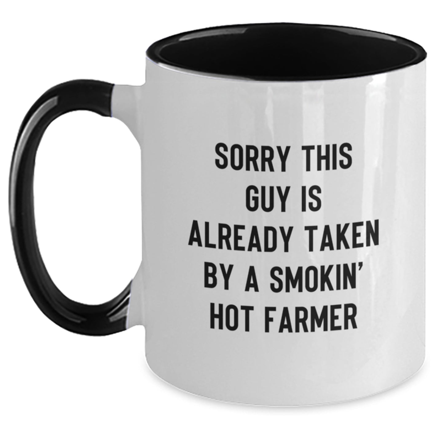 Farmer Funny Gifts, Sorry This Guy Is Already Taken, Two Tone Coffee Mug for Men, Women, or Friends, Graduation Unique Gifts from Family, Coworkers, or Friends - Main