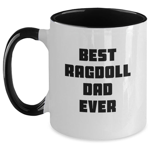 Funny Ragdoll Cat Gifts for Best Ragdoll Dad Ever, Two Tone Coffee Mug, Birthday Unique Gifts from Friends - Main