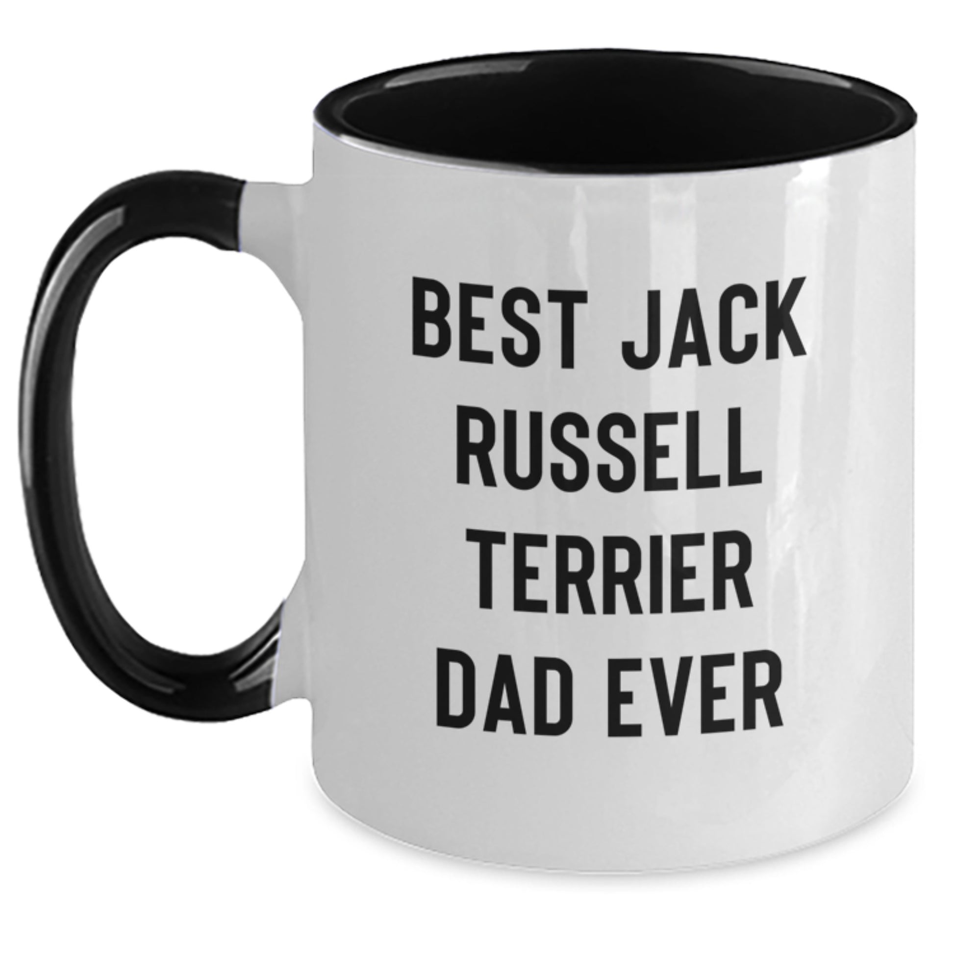 Funny Jack Russell Terrier Dog Dad Gifts for Him from Friends, Family, or Coworkers - Best Graduation Unique Gifts for Men, Funny Two Tone Coffee Mug, 11oz - Main