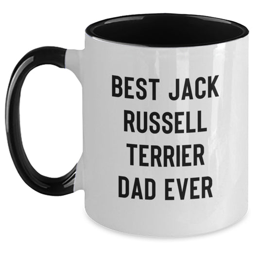 Funny Jack Russell Terrier Dog Dad Gifts for Him from Friends, Family, or Coworkers - Best Graduation Unique Gifts for Men, Funny Two Tone Coffee Mug, 11oz - Main