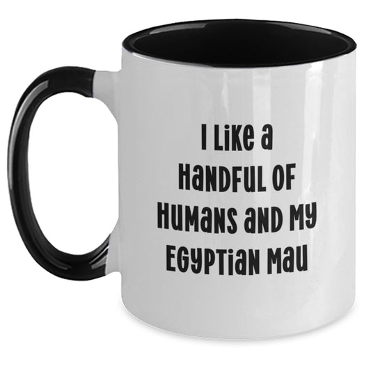 Funny Egyptian Mau Cat Gifts for Men, Women, Friends, and Family - Egyptian Mau Cat Lover Two Tone Coffee Mug, Christmas Unique Gifts from Men, Women, Friends, and Family - Main