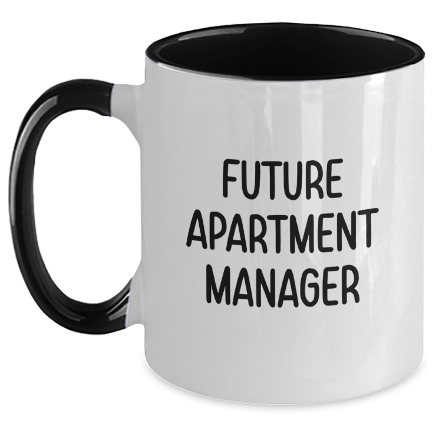 Funny Quote 'Future Apartment Manager' Two Tone Coffee Mug Gifts for Apartment Managers, Graduation Unique Gifts from Friends, Coworkers, Family - Main