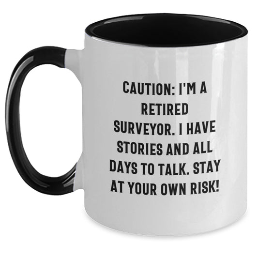 Funny Surveyor Gifts from Men to Family Members - Two Tone Coffee Mug for Christmas Unique Presents - Main