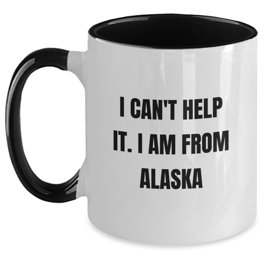 Funny Alaska Quote Two Tone Coffee Mug, Gifts from Friends for Alaska Men, Unique Graduation Gifts for Him - Main