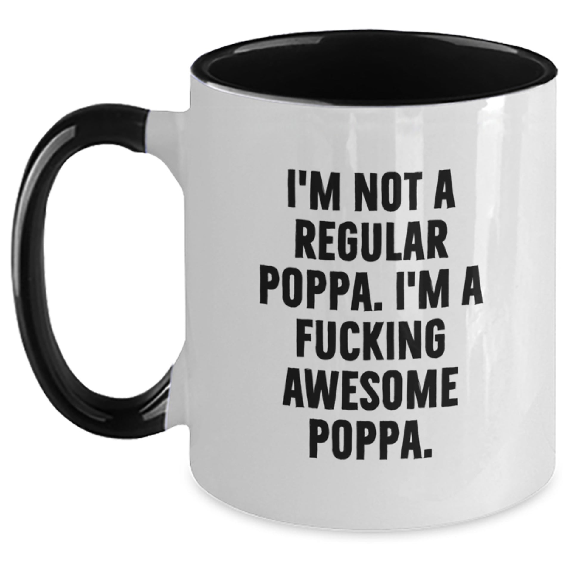 Funny Poppa Gifts for Men, Awesome Two Tone Coffee Mug, Christmas Unique Presents from Family - Main