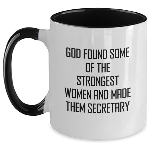 Funny Secretary Gifts from Men, Women, Friends, or Coworkers for Secretary or Women - Two Tone Coffee Mug with Inspirational Quote - Main