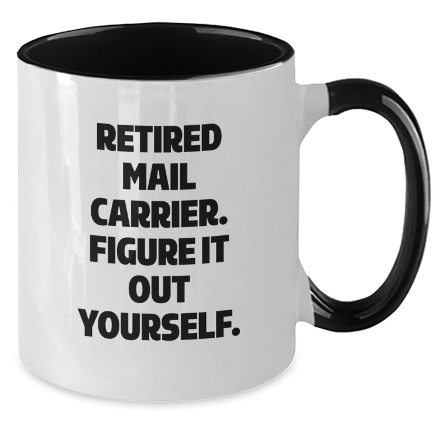 Funny Mail Carrier Gifts from Family - Retired Mail Carrier Two Tone Coffee Mug, Christmas Unique - Additional