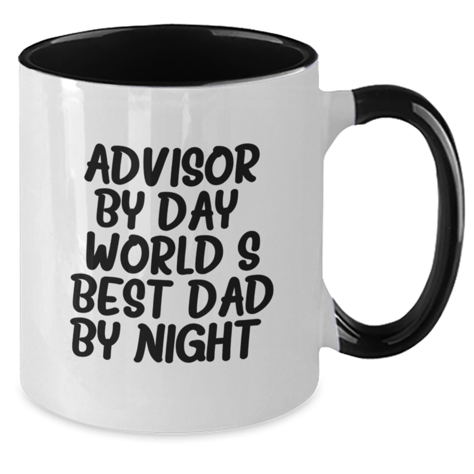 Funny Advisor Gifts for Men from World's Best Dad by Night Two Tone Coffee Mug, Christmas Unique Gifts - Additional