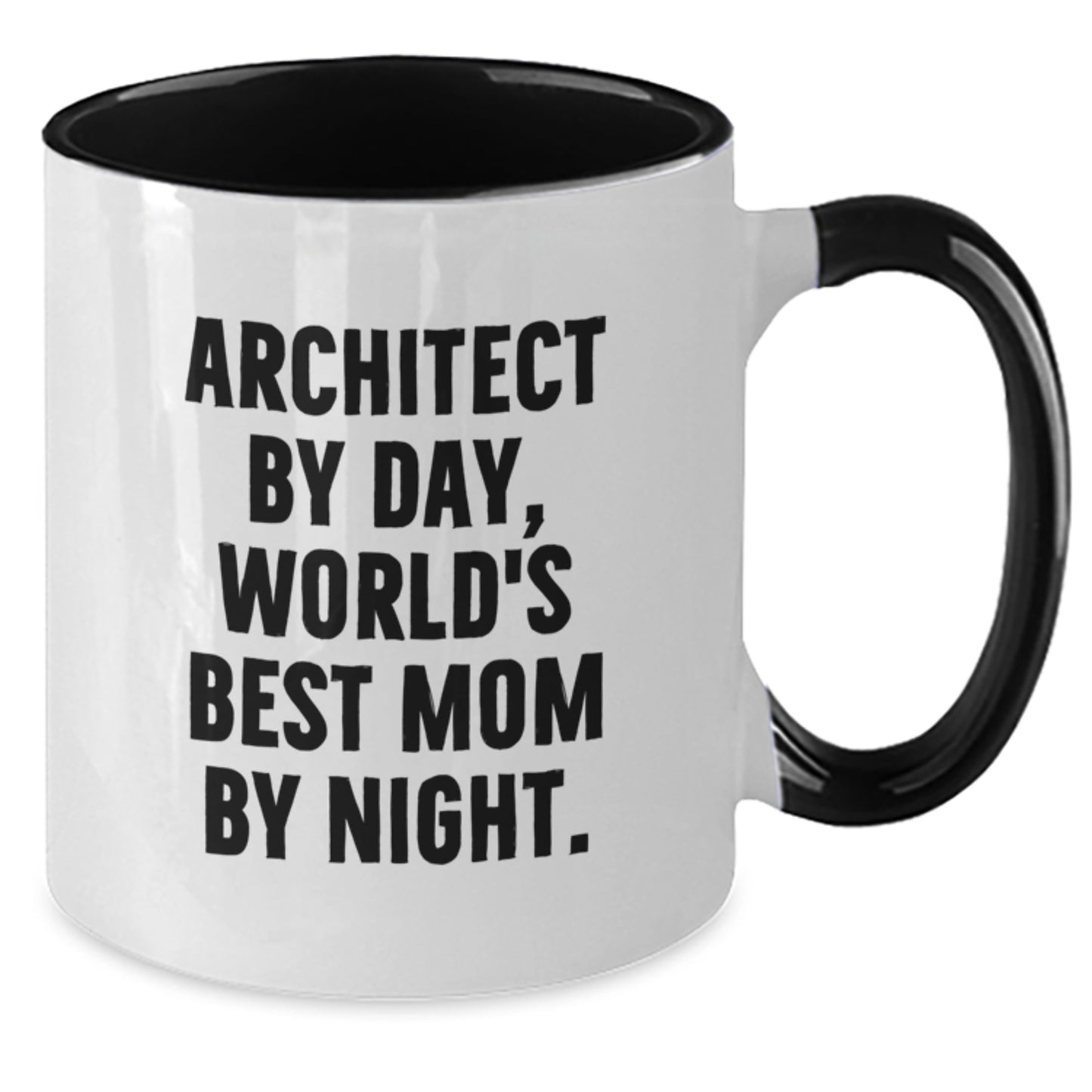 Funny Architect Two Tone Coffee Mugs Gifts from Mom for Architect by Day World's Best Mom by Night Christmas Unique Gifts - Additional