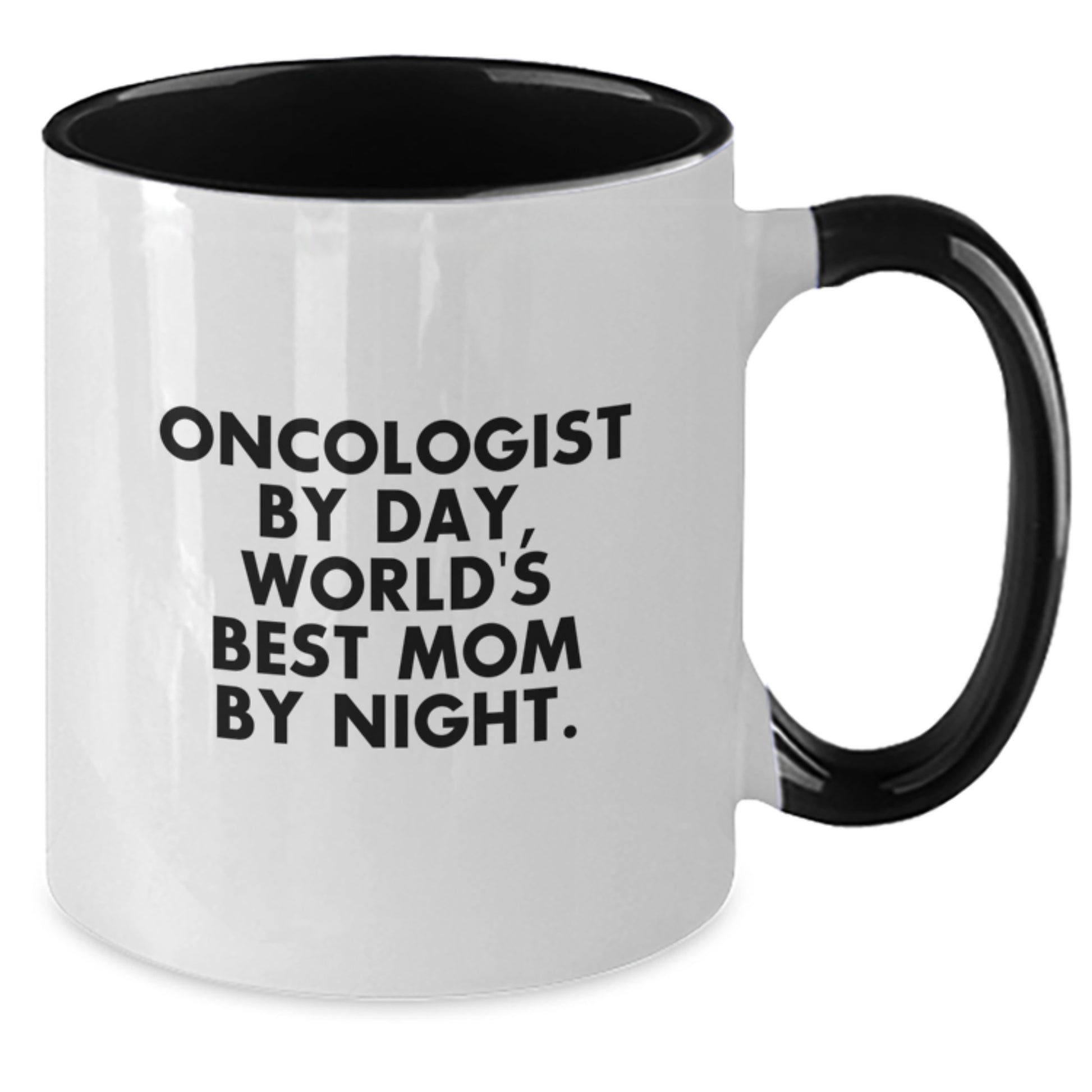 Funny Oncologist Gifts for Women - Two Tone Coffee Mug, 'Oncologist By Day, World's Best Mom By Night' - Gifts from Mom to Daughter, Daughter to Mom, Friends, Family, Coworkers for Christmas Unique - Additional