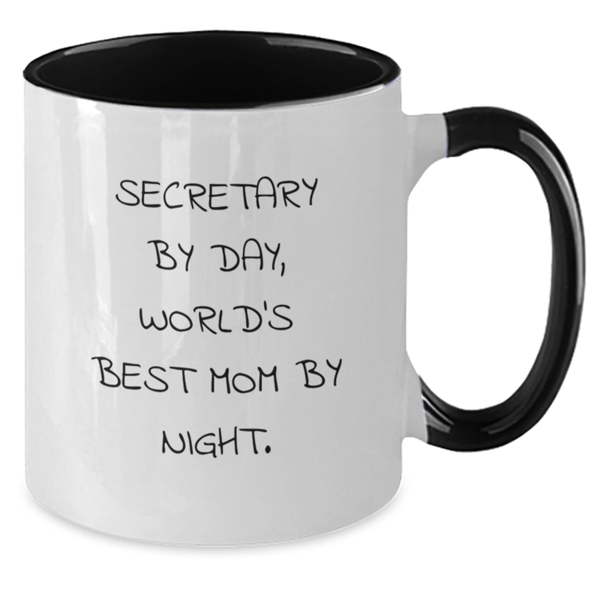Secretary Gifts from Men, Two Tone Coffee Mug for Secretary By Day, World's Best Mom By Night. Funny Graduation Unique Gifts for Women, Coworkers, Family - Additional