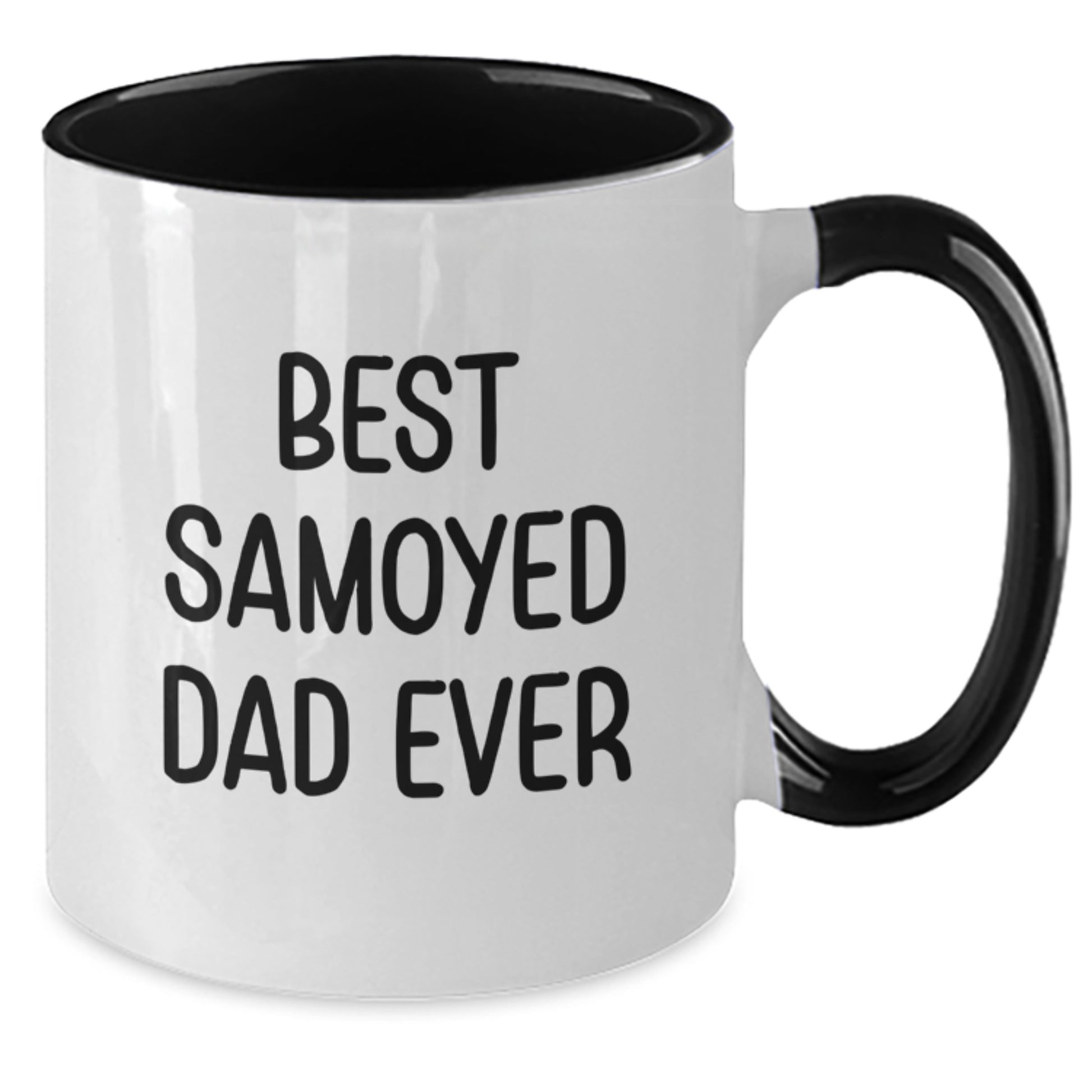 Funny Samoyed Dog Gifts for Graduation - Best Samoyed Dad Ever Two Tone Coffee Mug, Gifts from Mom, Gifts for Dad, Friends, Family, and Coworkers - Additional