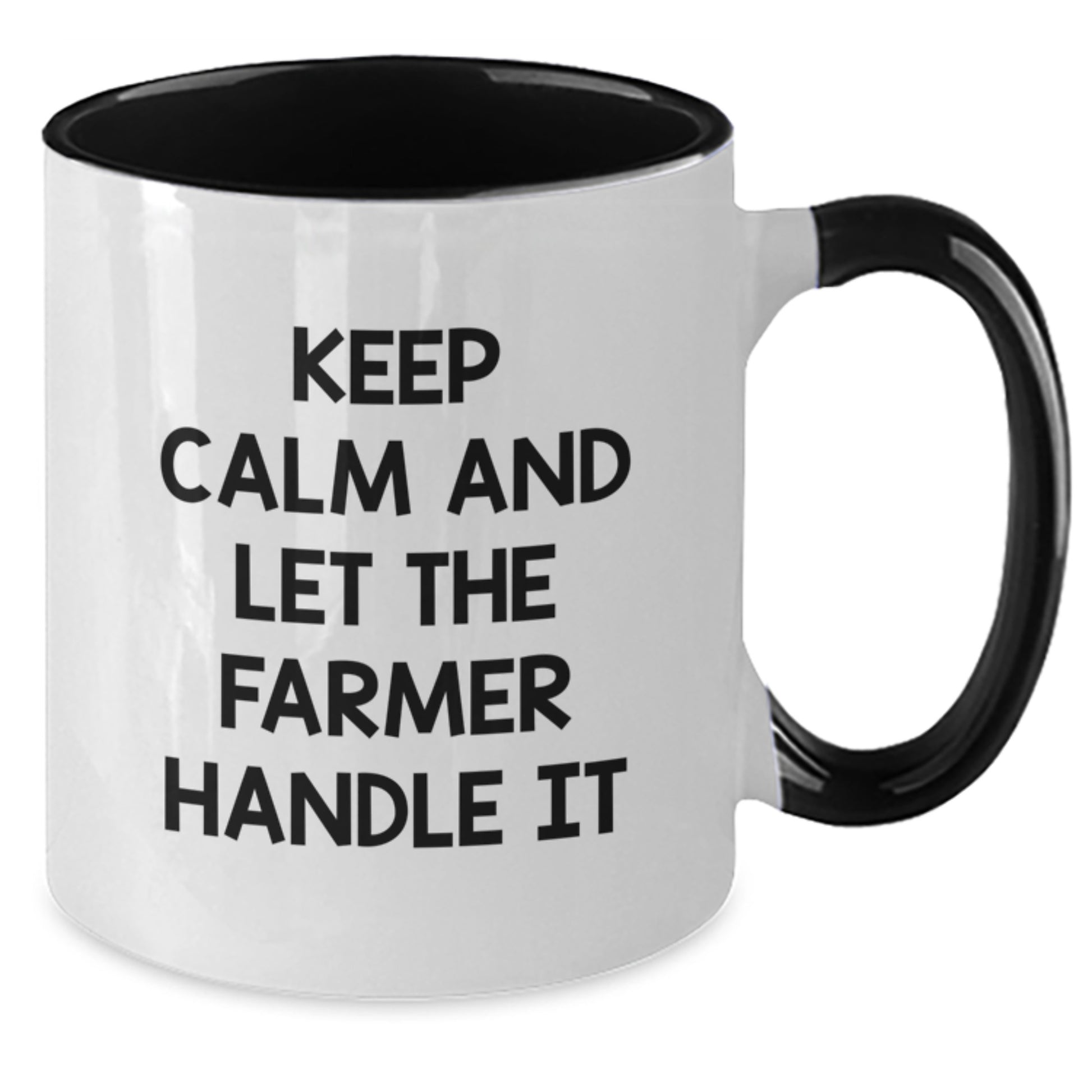 Funny Farmer Gifts from Friends for Men - Keep Calm Mug Christmas Unique, Two Tone Coffee Mug, Inspirational - Additional