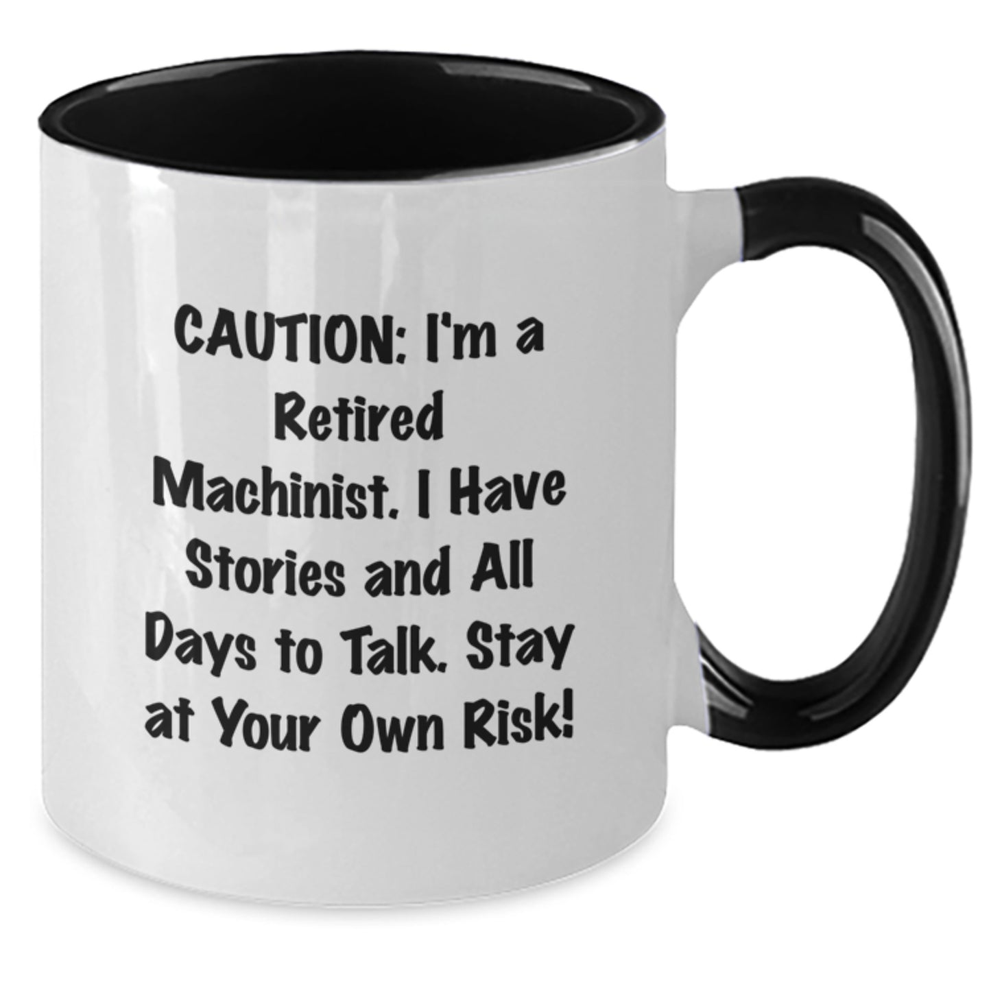 Unique Machinist Gifts for Him - Funny Two Tone Coffee Mug for Men - I'm A Retired Machinist Christmas Unique Gifts from Friends and Family - Additional