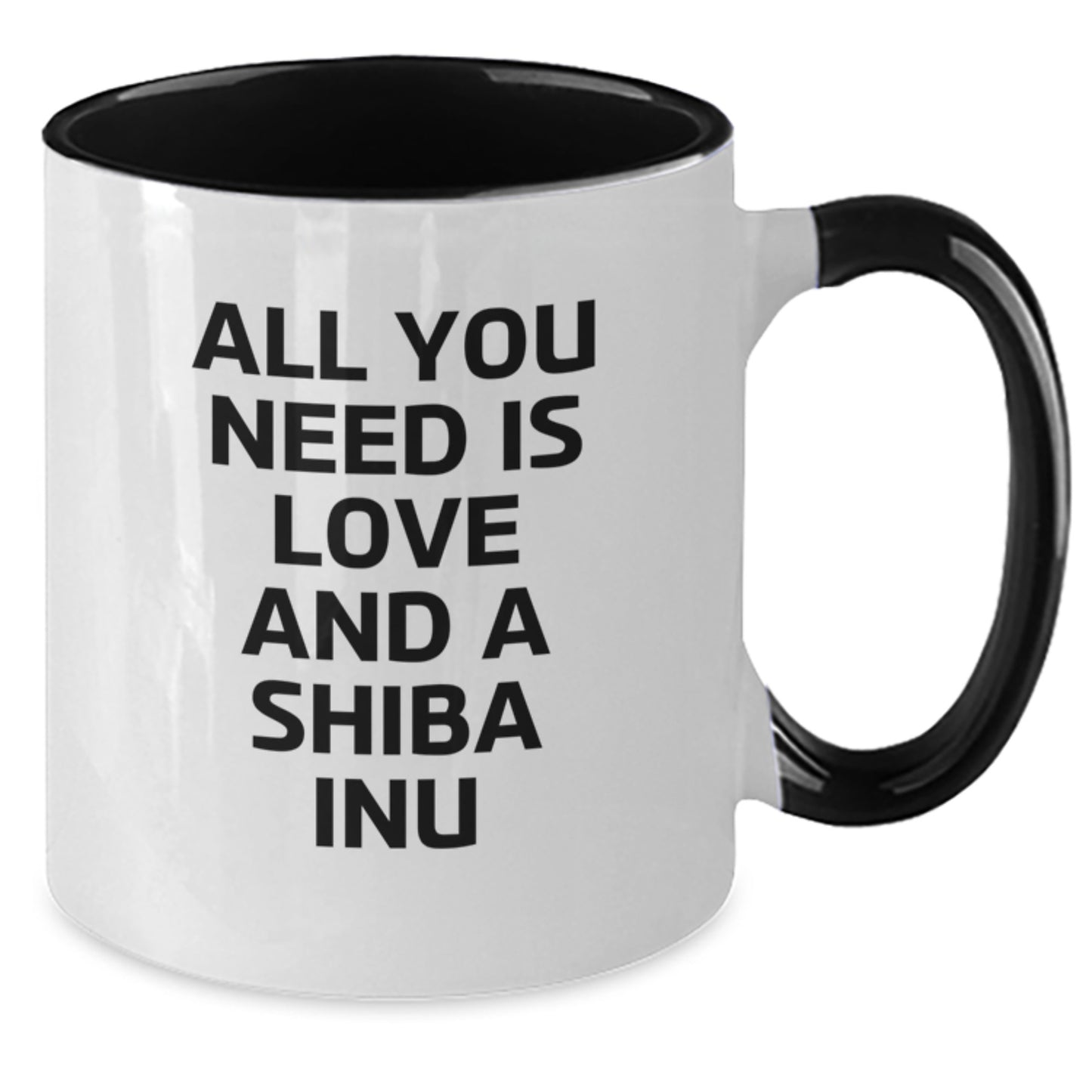 Funny Shiba Inu Dog Gifts for Men from Friends - All You Need Is Love And A Shiba Inu Quote Two Tone Coffee Mug, Birthday Unique Gifts - Additional