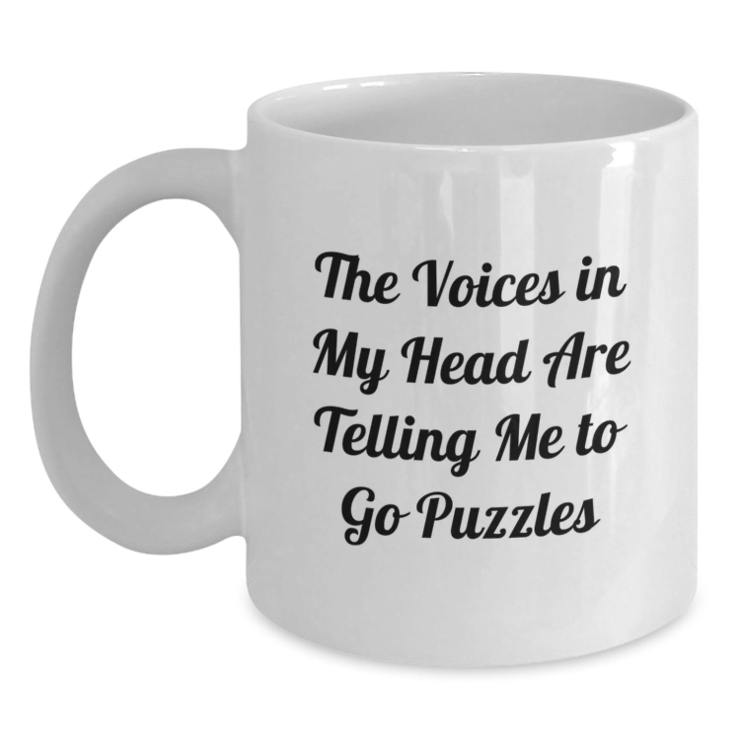 Puzzles Humor Gift for Puzzle Enthusiasts, Funny White Coffee Mug for Friends, Coworkers, and Family - Main