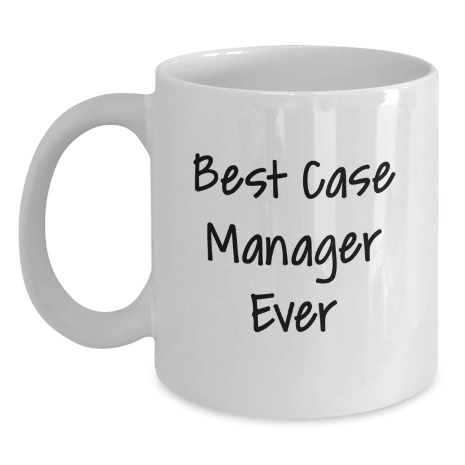 Funny Case Manager Christmas Unique Gifts from Coworkers, White Coffee Mug - Best 'Case Manager Ever' Quote - Gifts for Case Manager Friends and Family - Main