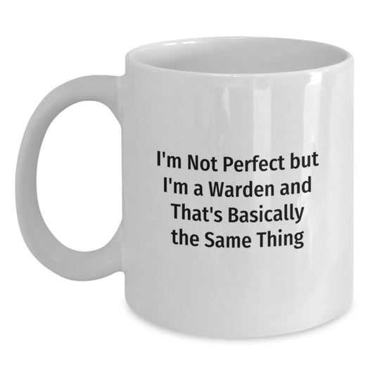 Funny Warden White Coffee Mugs Gifts for Men Warden Friends Christmas Unique Presents from Family - Main