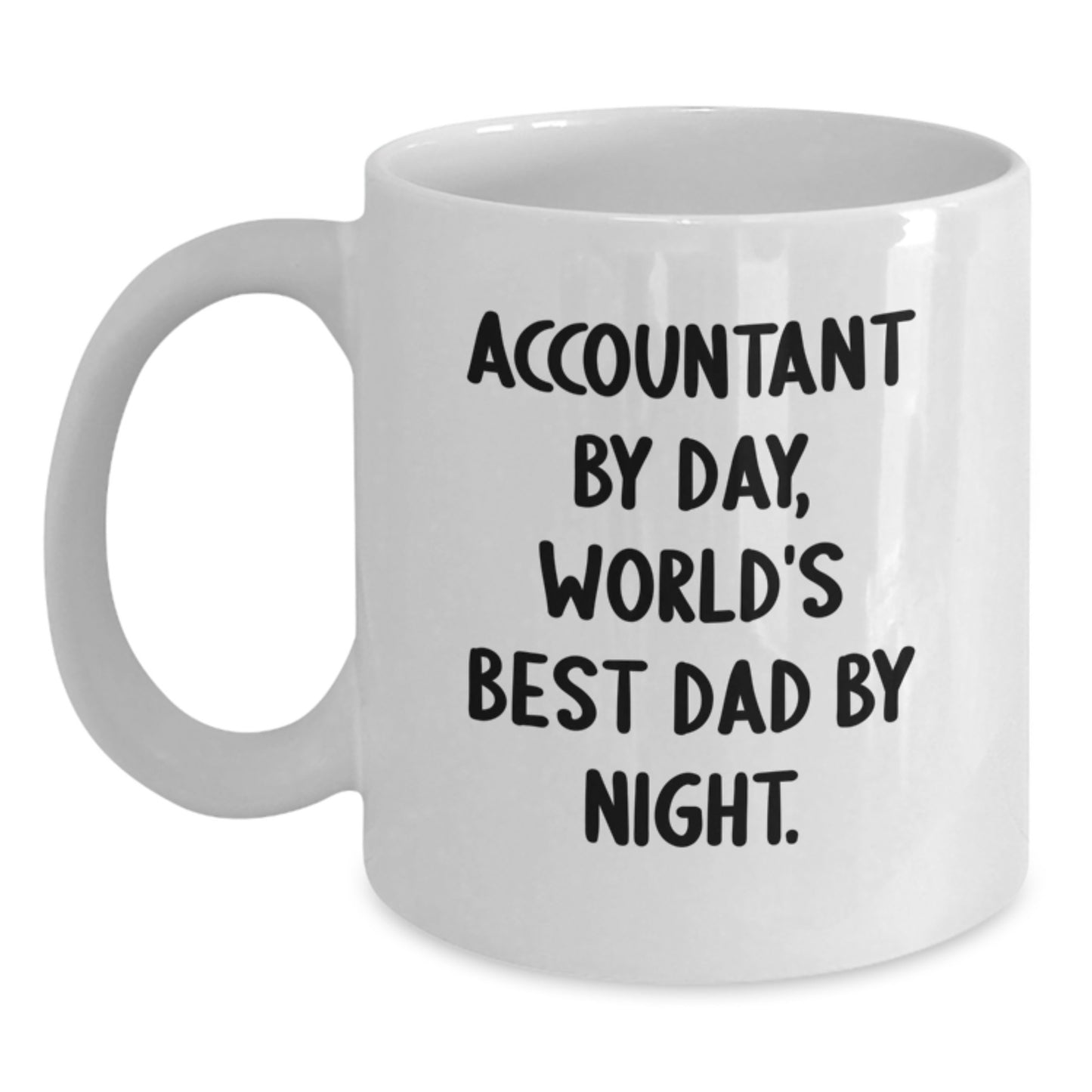 Funny Accountant Gifts from Family, Gifts for Accountant Dad, White Coffee Mug, 'Accountant By Day, World's Best Dad By Night', Christmas Unique Presents - Main