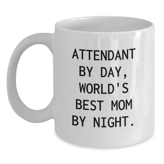 Funny Attendant Gifts for Mom by Day, World's Best Mom by Night Christmas Unique Gifts from Mom to Attendant - Main