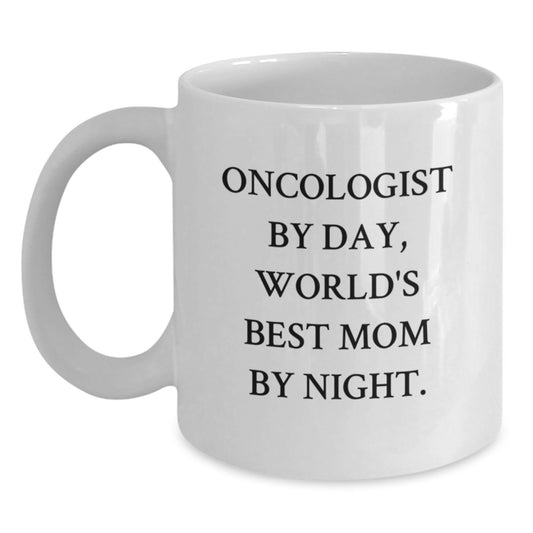 Funny Oncologist Gifts for Him, 'Cancer Doc by Day, World's Best Mom by Night!', White Coffee Mug, Perfect for Christmas Unique Gifts from Family to Oncologist Men - Main