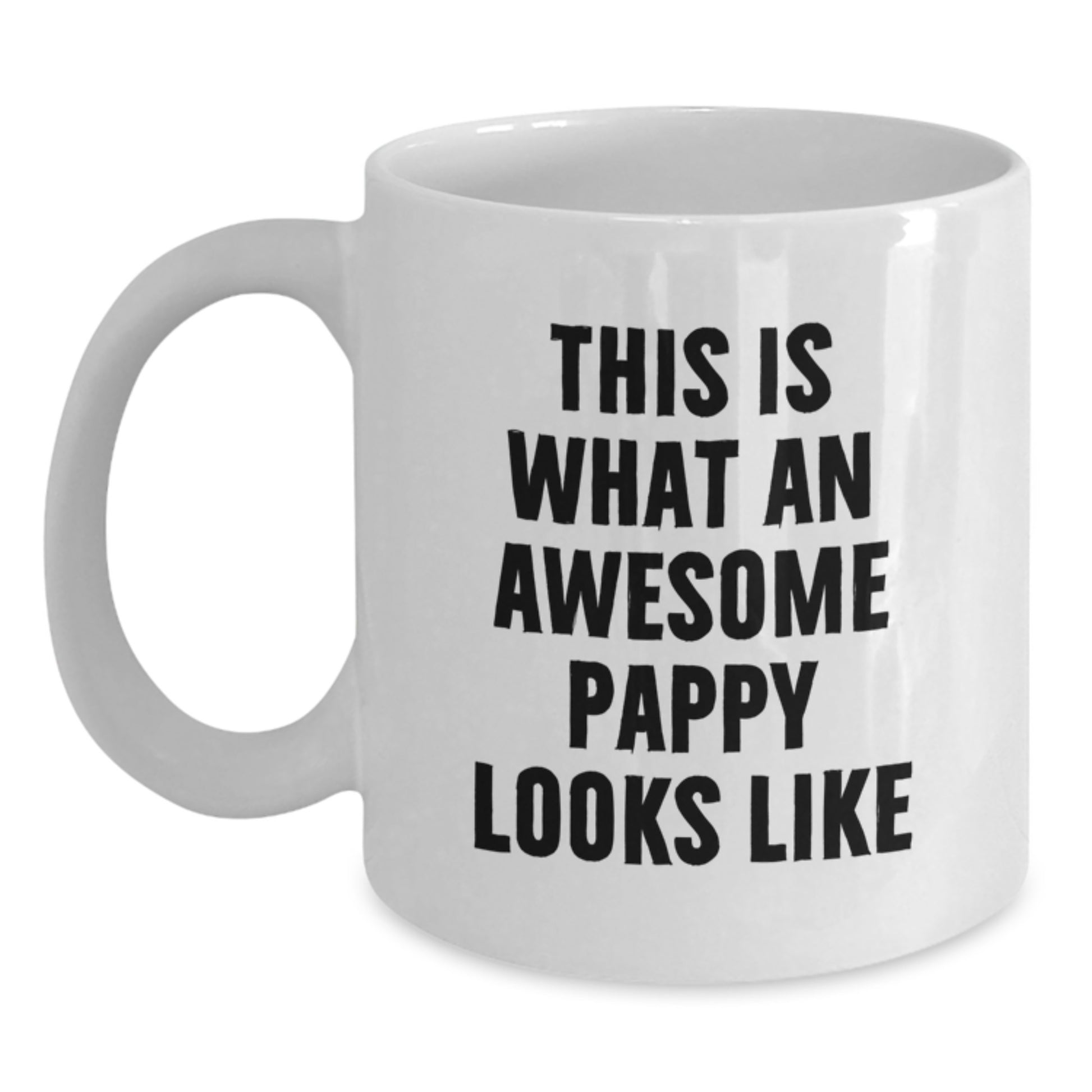 Funny Pappy Gifts from Family or Friends - This Is What An Awesome Pappy Looks Like White Coffee Mug for Christmas - Main