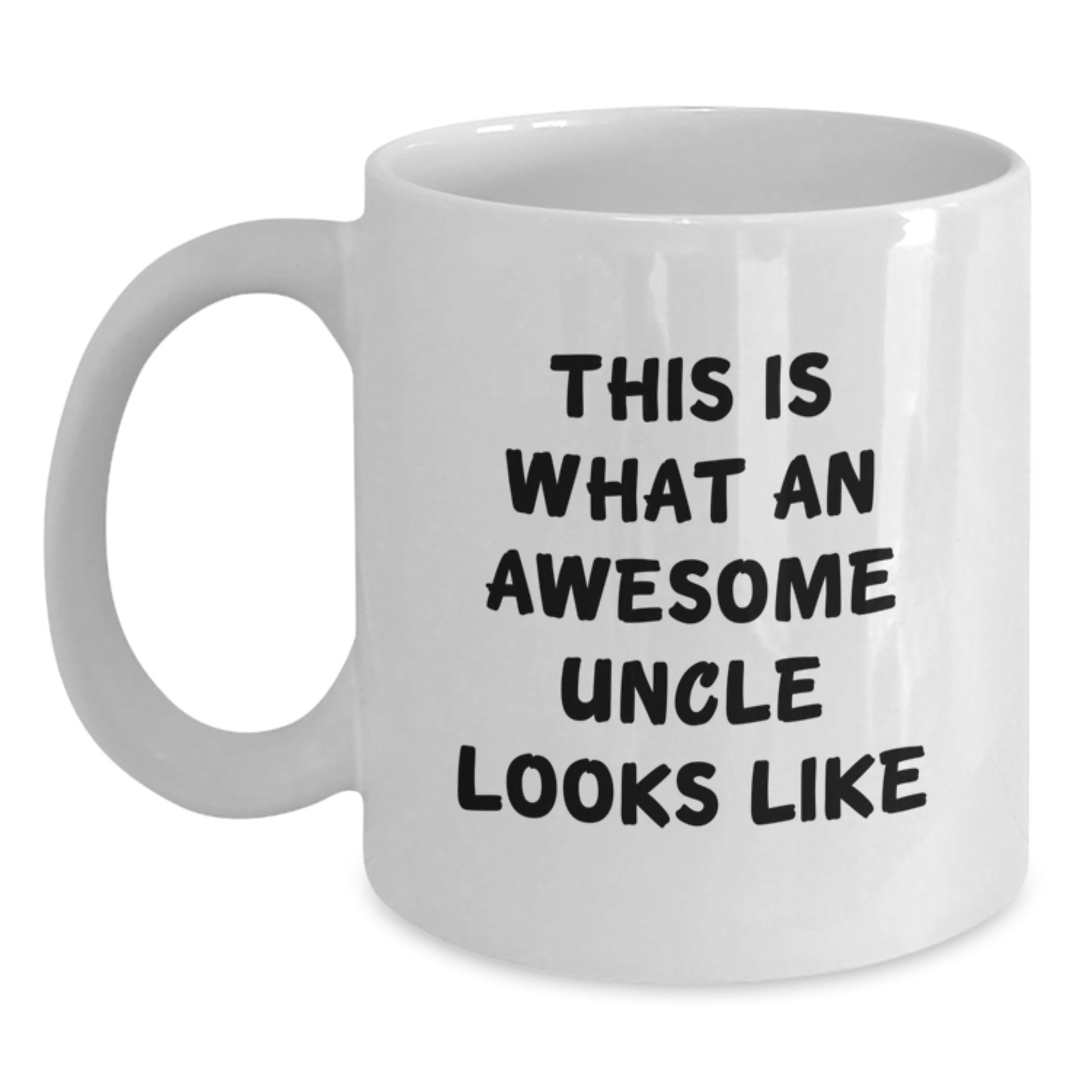 Funny Uncles Gifts for Men from Family, 'This Is What An Awesome Uncle Looks Like' White Coffee Mug for Graduation - Main