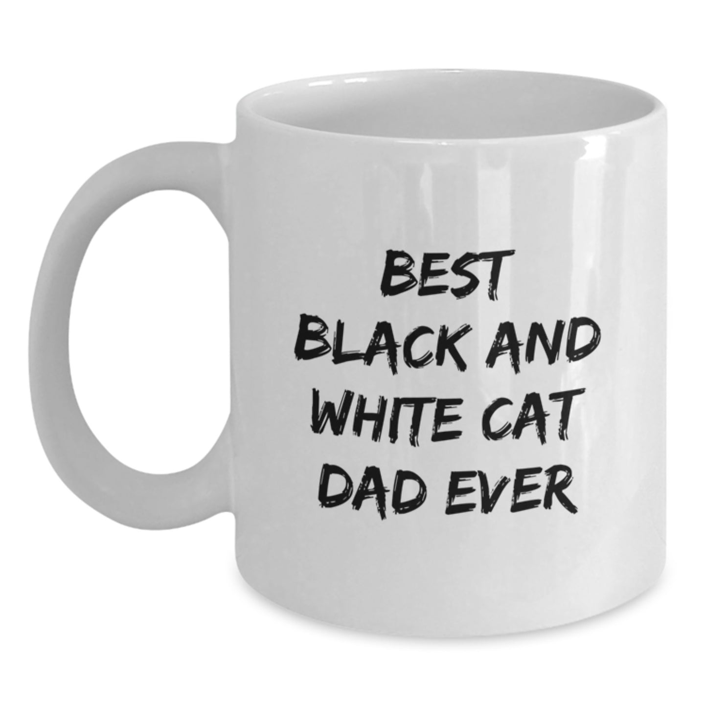 Funny Black and White Cat Dad Ever White Coffee Mug, Gifts from Men to Black and White Cat Friends on Birthday - Unique Birthday Unique Gifts - Main