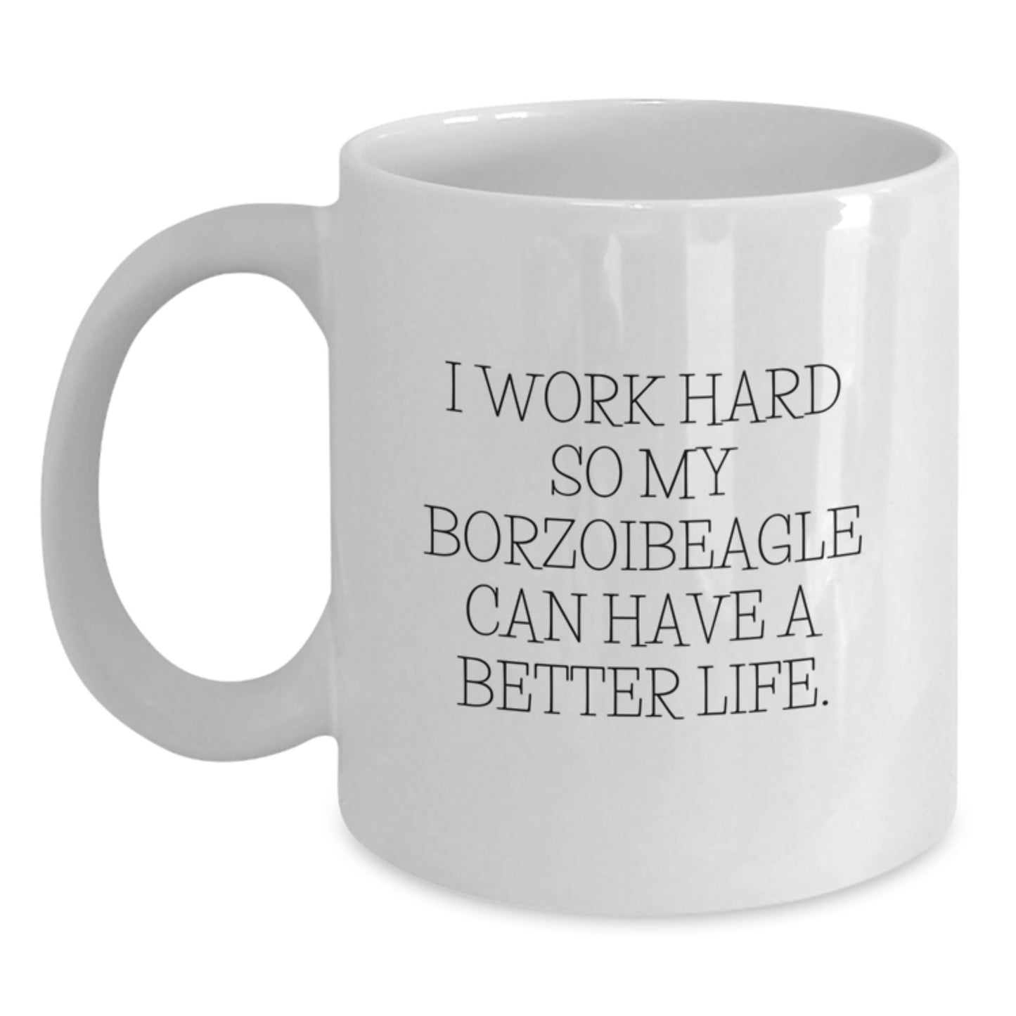 Borzoi Dog Lovers Gifts from Family to Friends, White Coffee Mug for Graduation with Inspirational Quote - Main