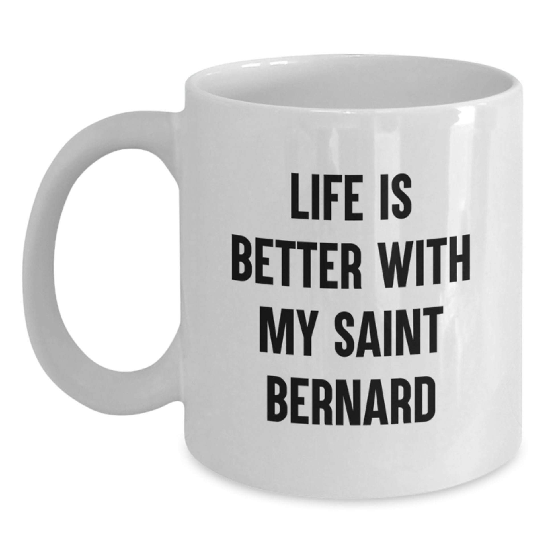 Saint Bernard Dog Lovers White Coffee Mugs Funny Gift from Friends or Family on Valentine's - Main