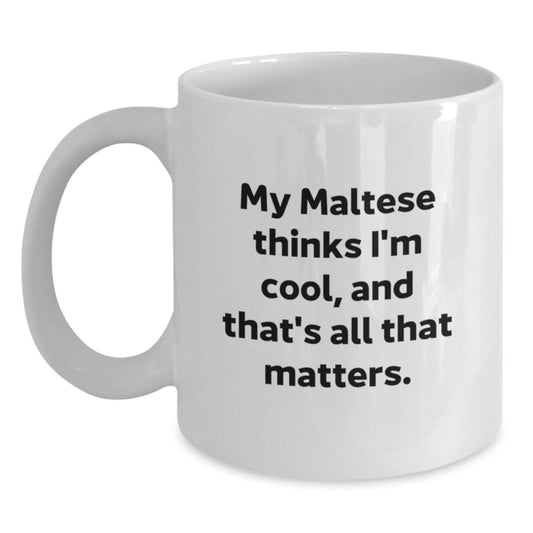 Maltese Dog Lovers Funny Gifts from Friends to Family White Coffee Mug - Main