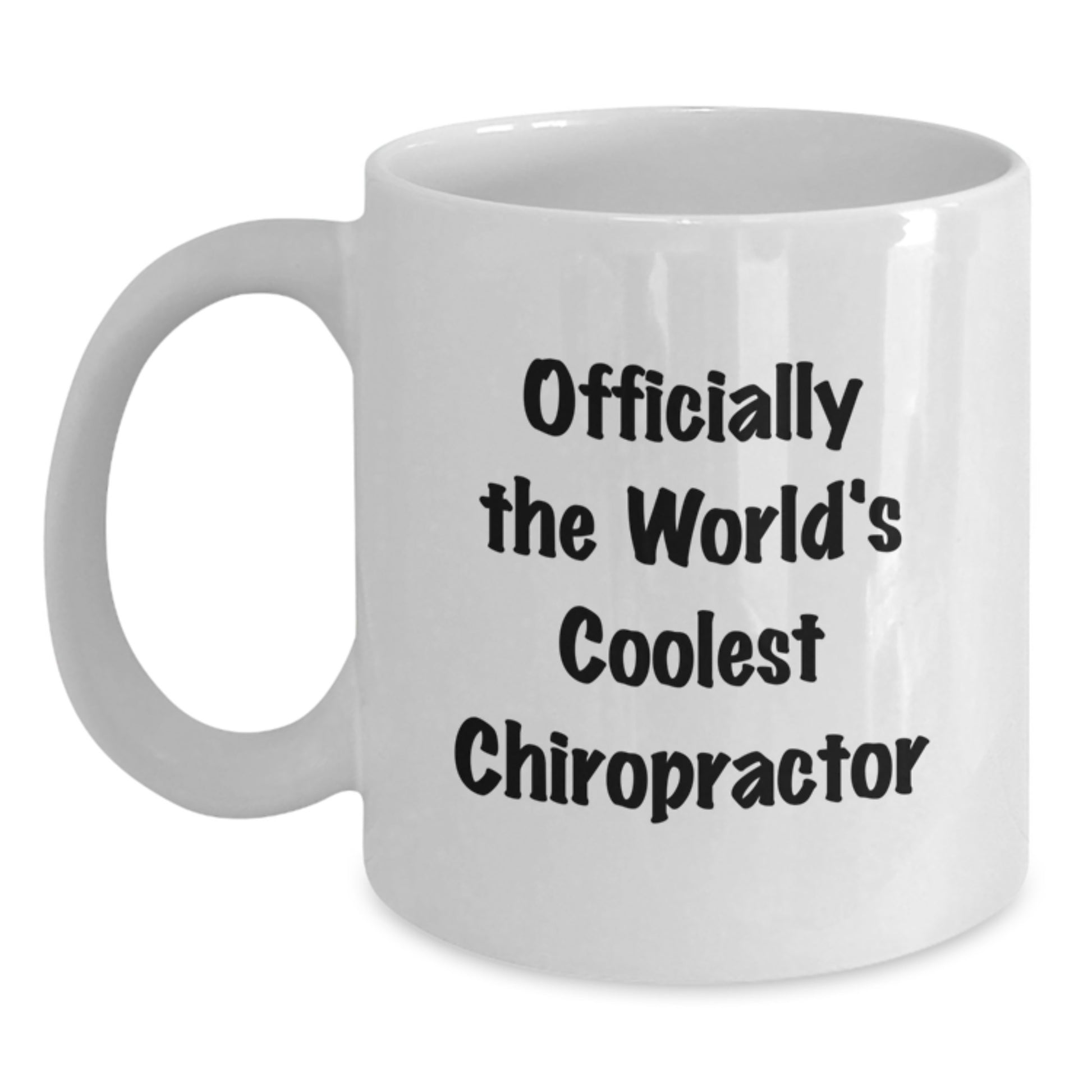 Funny Chiropractor Gifts for Men, Christmas Unique White Coffee Mugs, Officially The World's Coolest Chiropractor - Main
