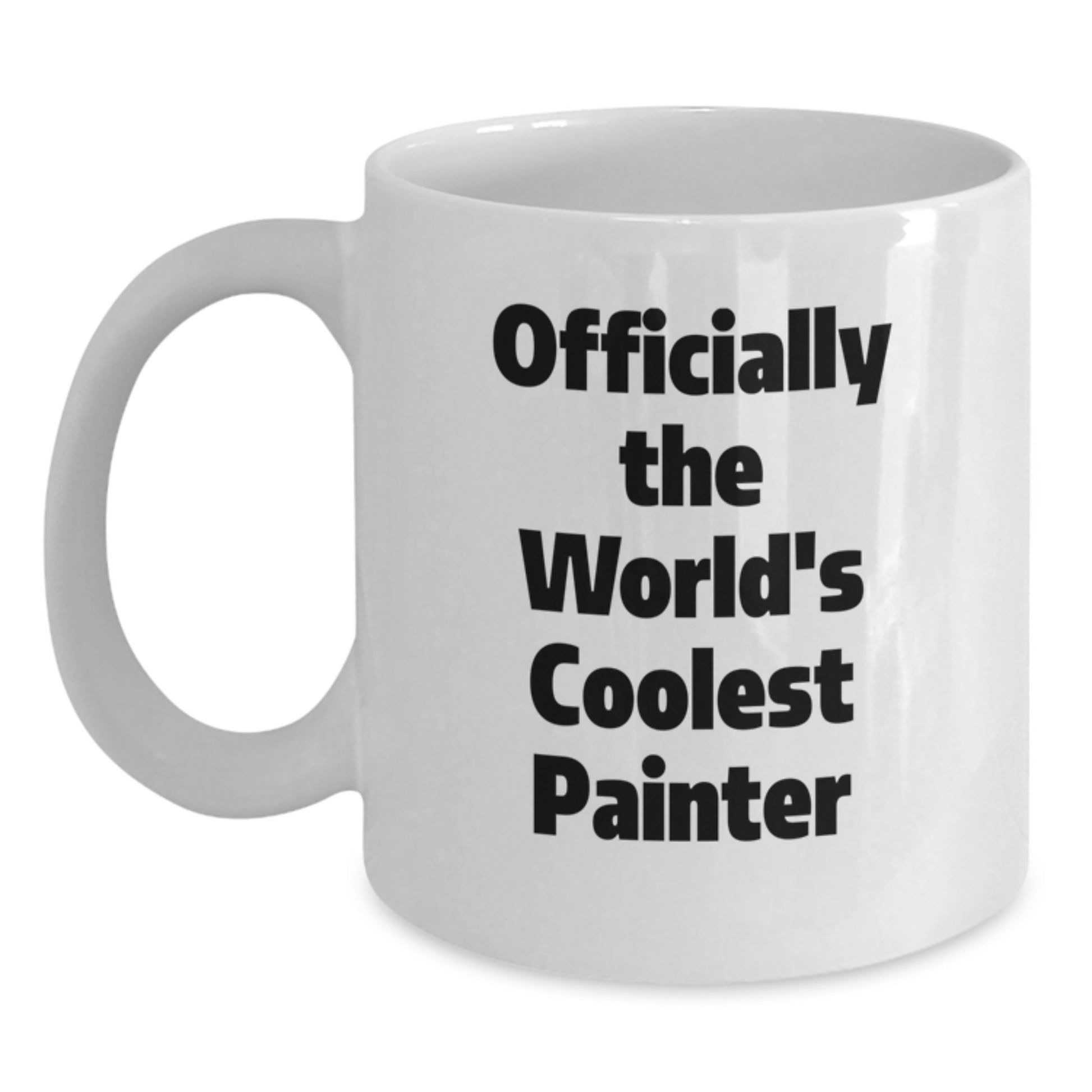 Funny Painter Gifts for Men, White Coffee Mug Officially The World's Coolest Painter Inspiration, Christmas Unique Presents - Main