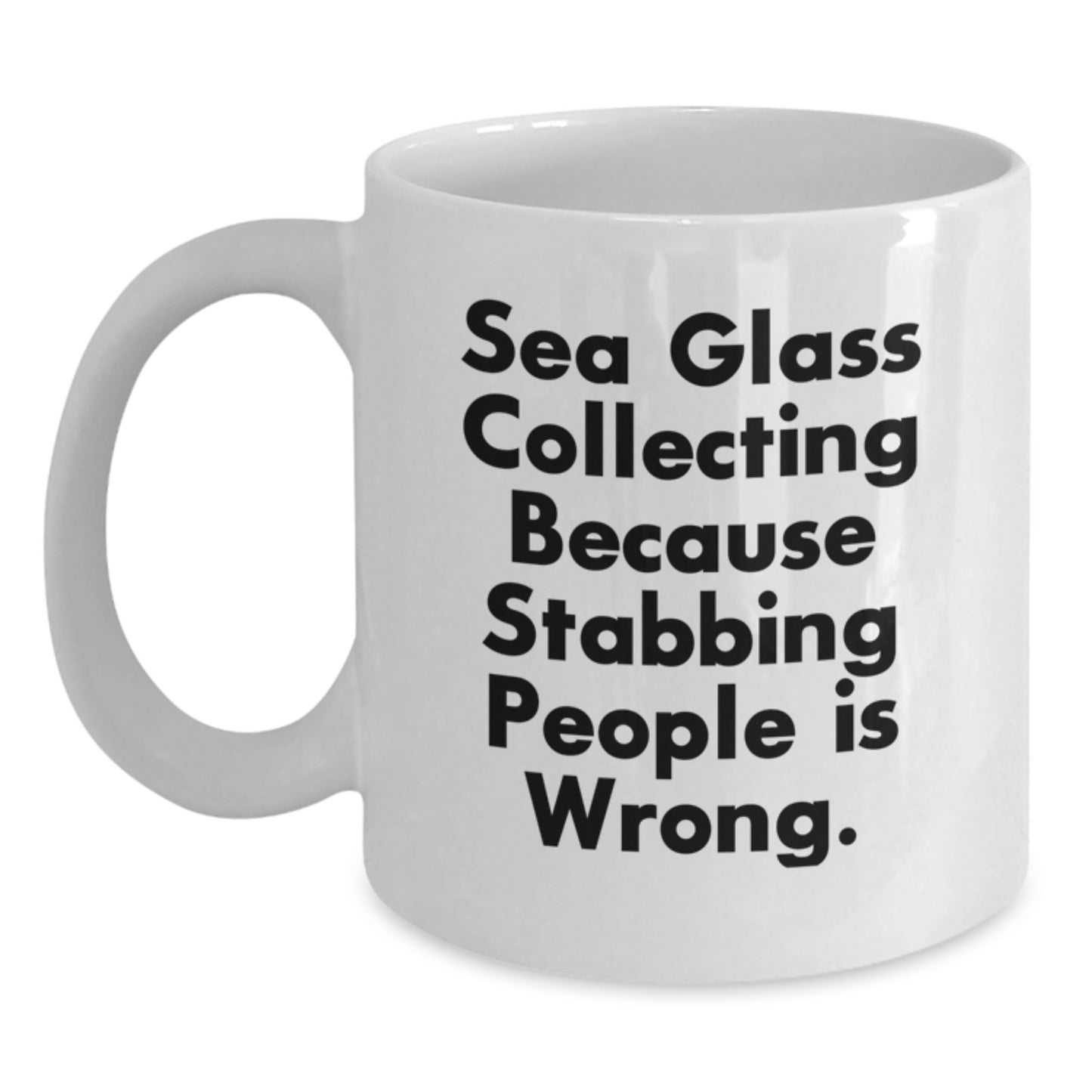Unique Gifts for Sea Glass Collectors, Funny White Coffee Mug with Inspirational Quote, Great Christmas Memorable Present for Women from Friends - Main