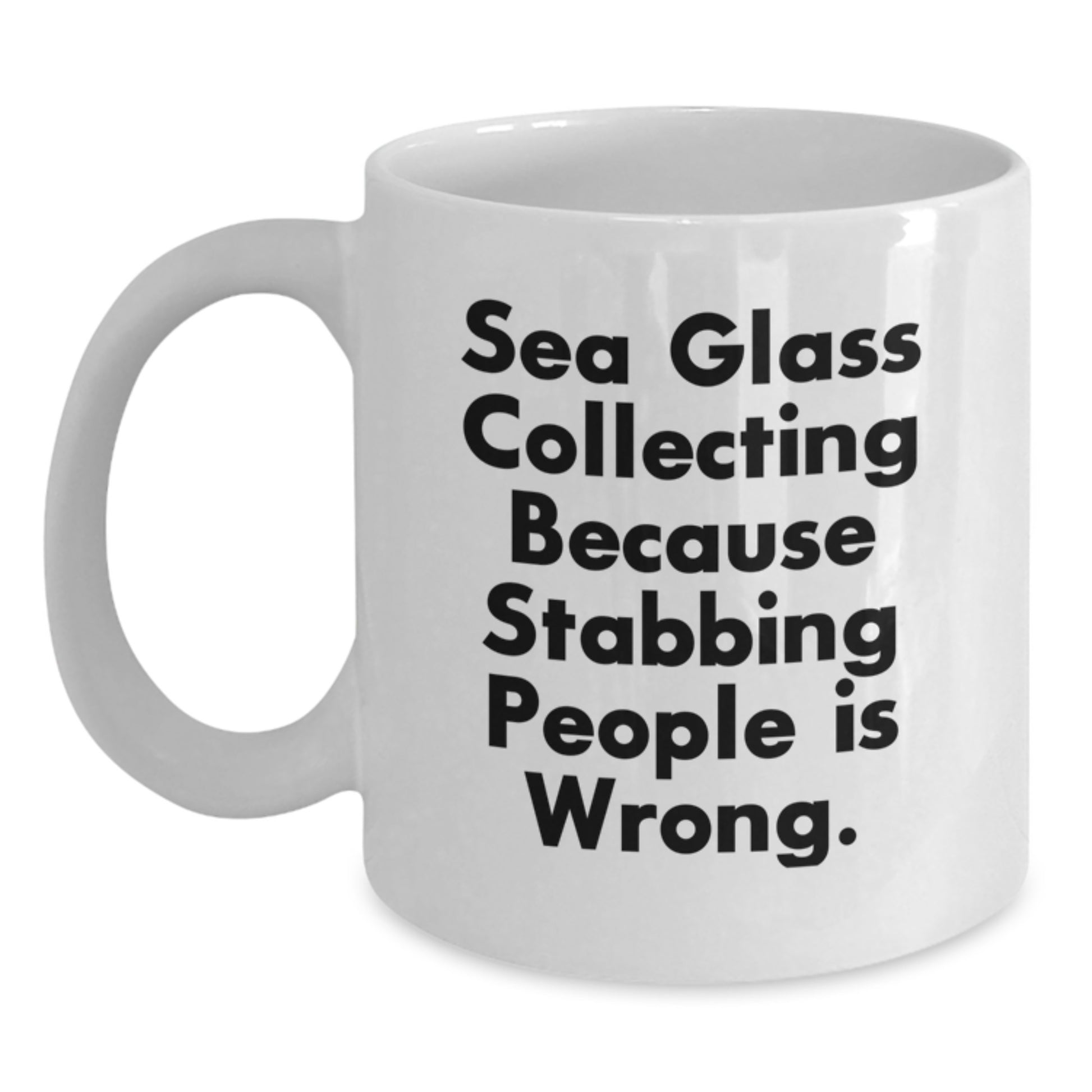 Unique Gifts for Sea Glass Collectors, Funny White Coffee Mug with Inspirational Quote, Great Christmas Memorable Present for Women from Friends - Main