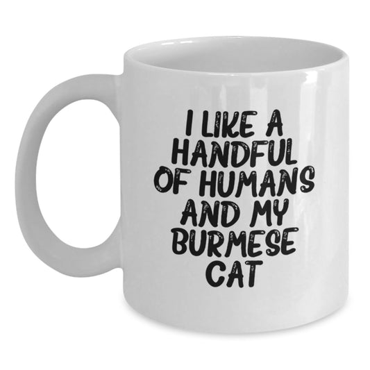 Funny Burmese Cat Lovers Gifts White Coffee Mug Unique Christmas Memorable Present for Him - Main