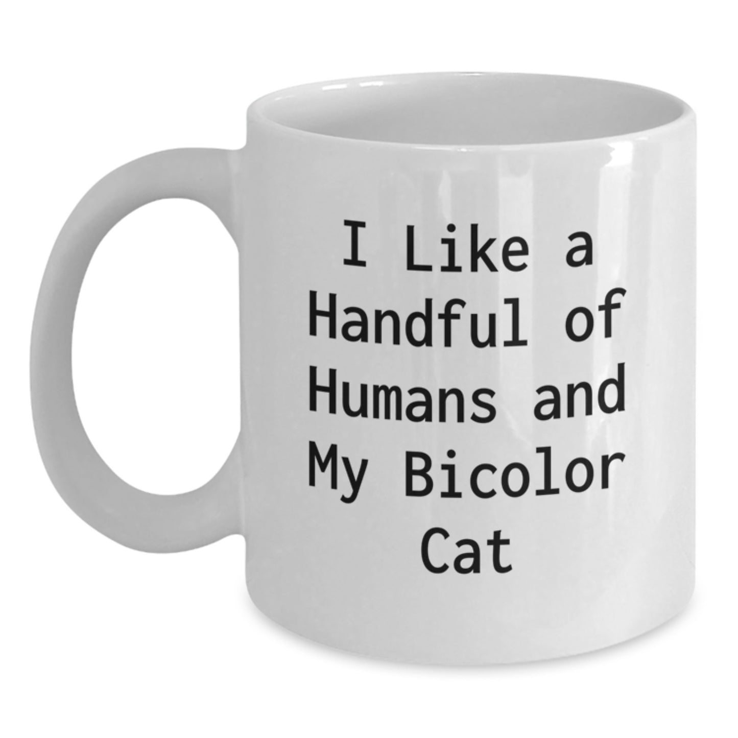 Funny Bicolor Cat Gifts for Cat Lovers from the Heart - White Coffee Mug, 11oz/15oz - Main