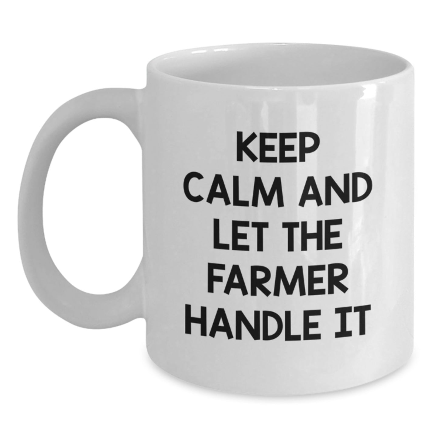 Funny Farmer White Coffee Mug Gifts from Family to Farmer Friends, Let the Farmer Handle It Christmas Unique - Main