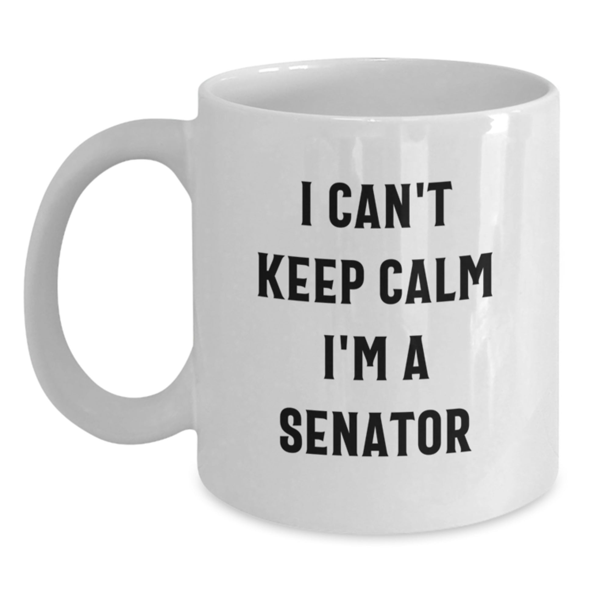 Funny Senator Gifts from Friends, I Can't Keep Calm I'm A Senator White Coffee Mug, Graduation Unique Gifts - Main