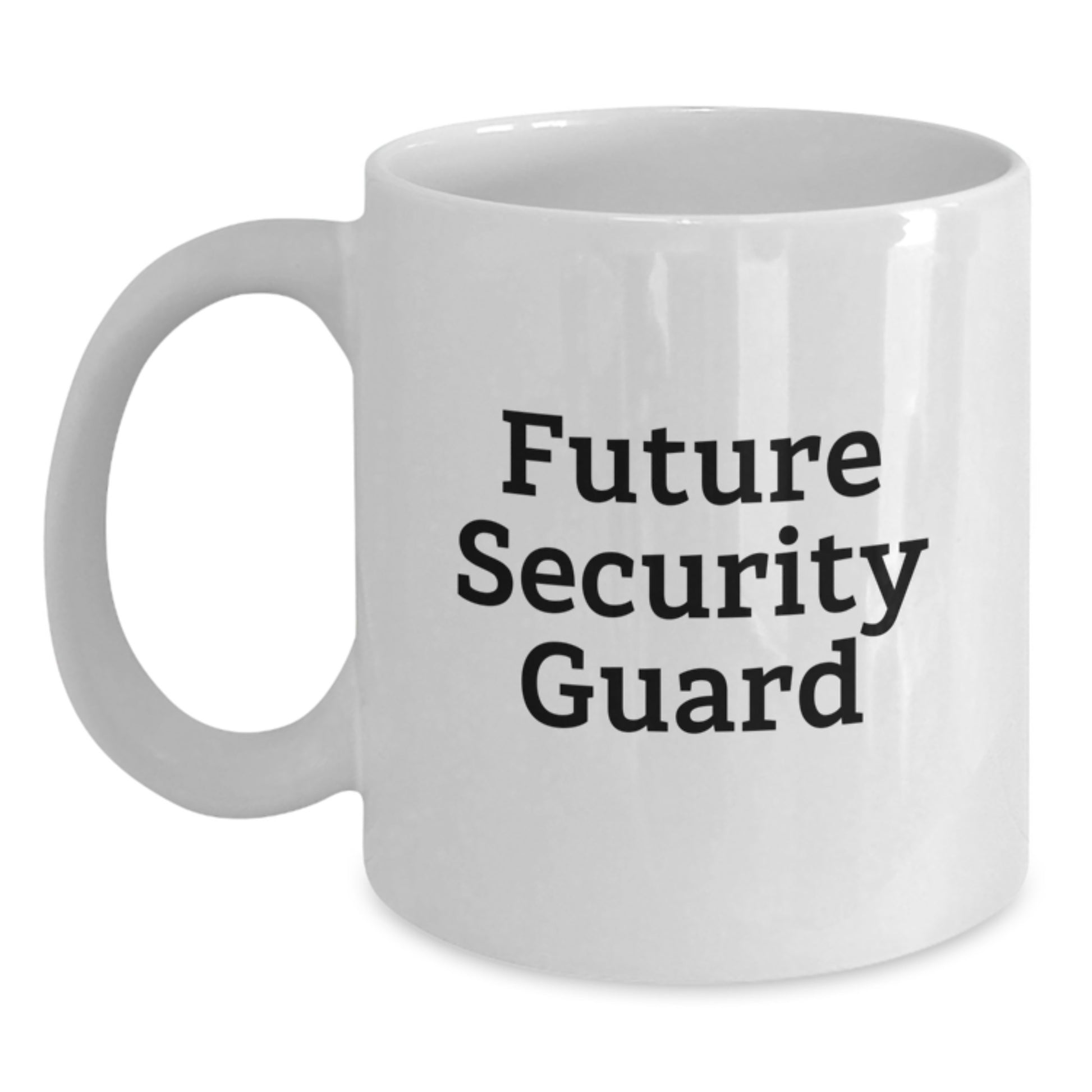 Funny Future Security Guard Graduation Gifts from Men to Security Guard, White Coffee Mug for Him, Inspirational Quote 'You're One Step Closer to Protecting the Future' - Main