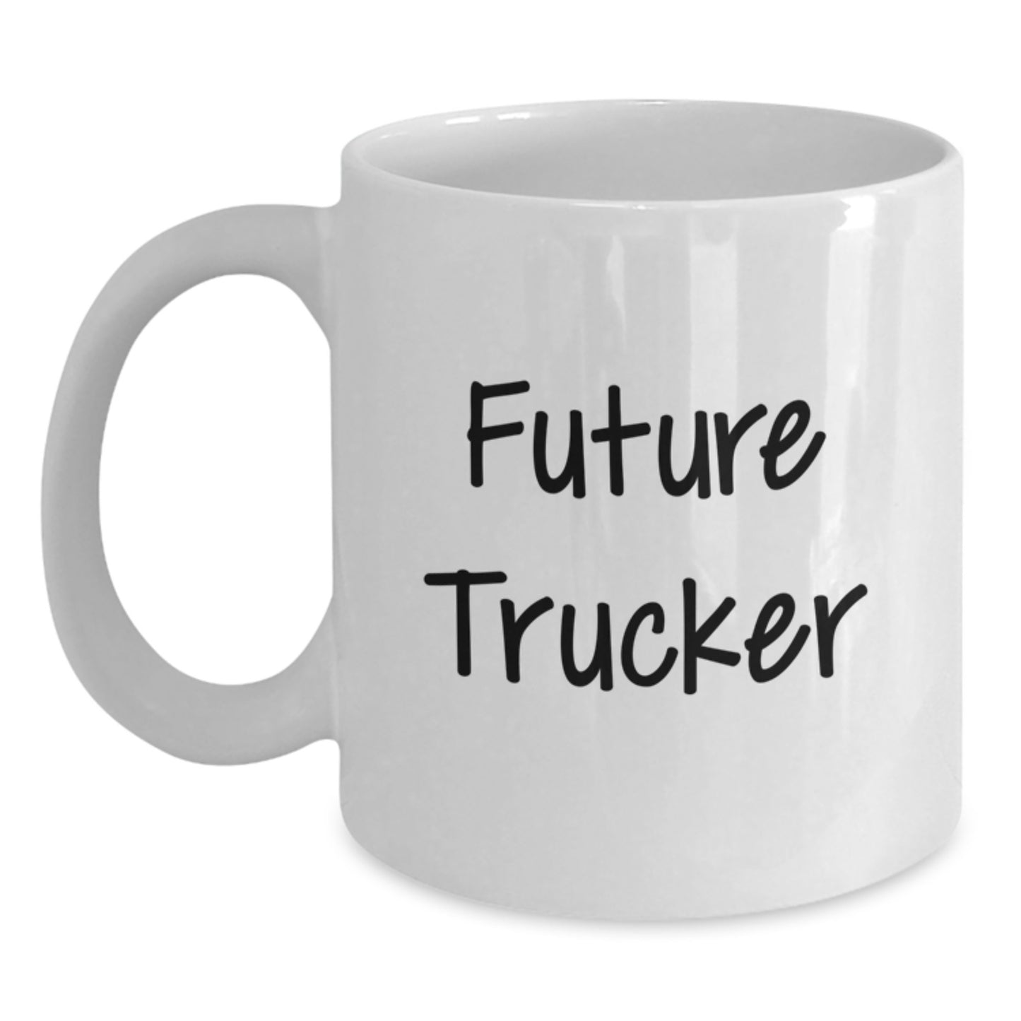 Funny Trucker Quote 'Future Trucker' White Coffee Mug, Gifts from Men to Trucker Friends for Graduation - Main