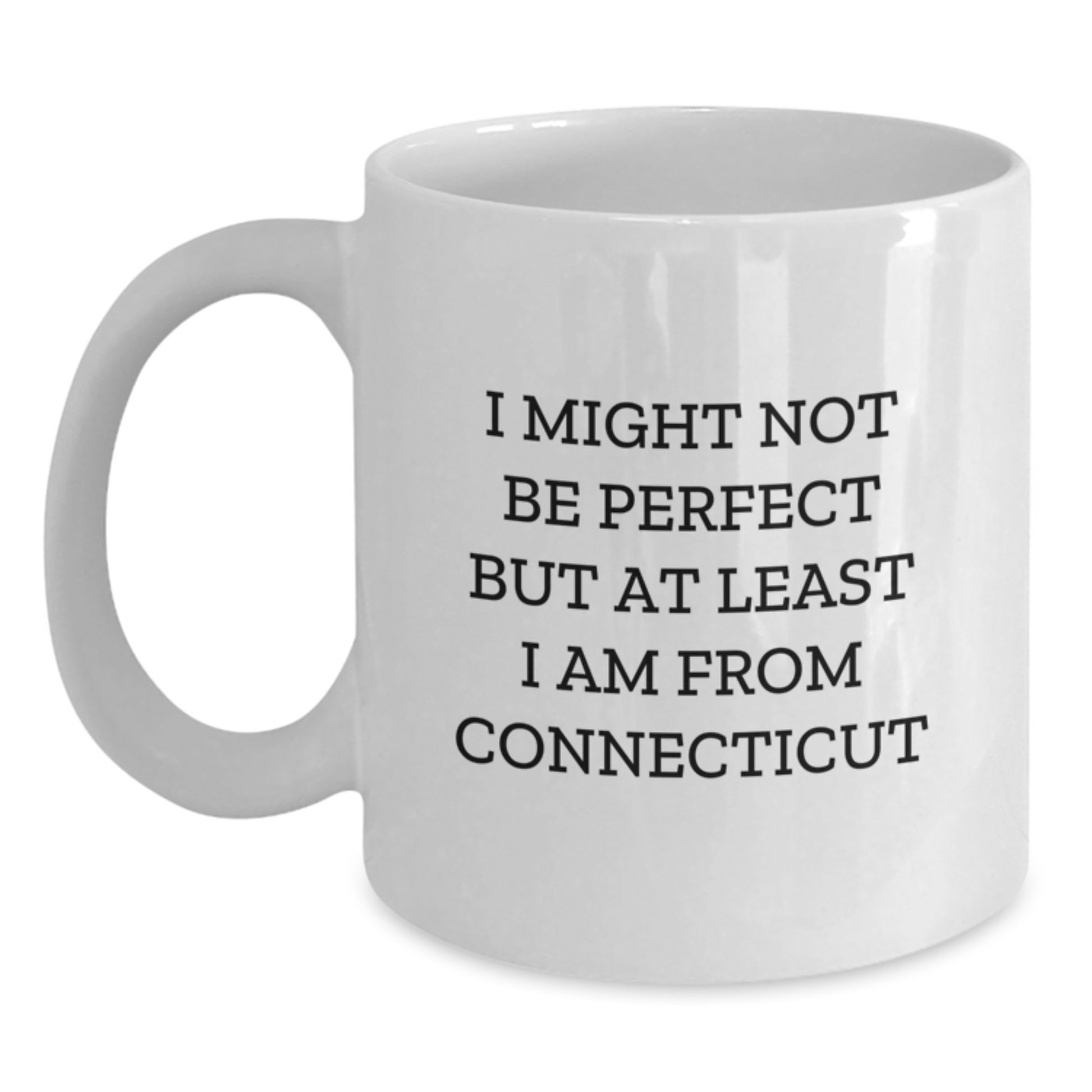 Funny Connecticut Gifts for Friends from the Heart of New England - White Coffee Mug - Perfect Christmas Unique - Main