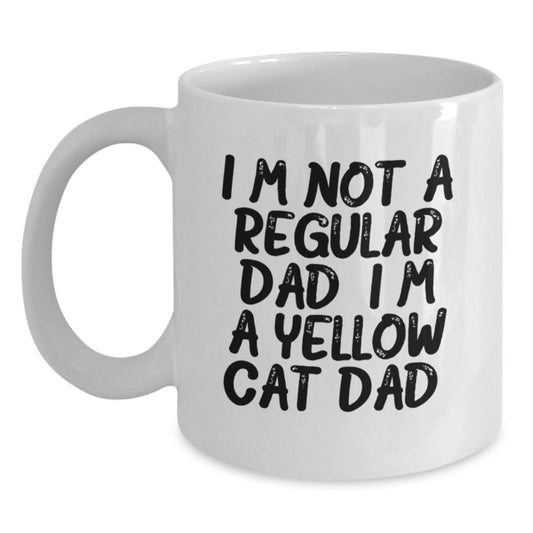 Yellow Cat Dad Funny Gifts from Friends for Yellow Cat Lovers, White Coffee Mug, Birthday Unique Gift Ideas - Main