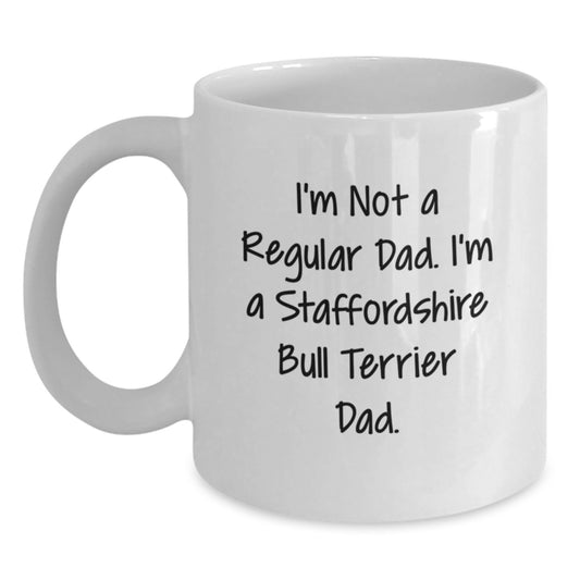Funny Staffordshire Bull Terrier Dog Gifts for Dad White Coffee Mugs, Gifts from Men to Family, Christmas Unique Mugs for Staffordshire Bull Terrier Dog Lovers - Main