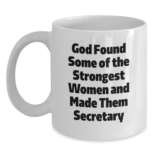Funny Quote Secretary Gifts from Men Women Friends Coworkers Family, White Coffee Mug for Secretary, Christmas Unique Present - Main