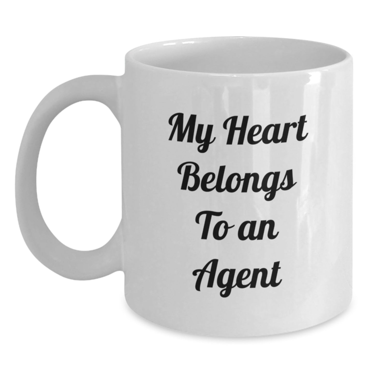 Funny Agent Gifts from Friends - My Heart Belongs To An Agent White Coffee Mug, Unique Agent Appreciation Gifts, Agent Christmas Unique Gifts - Main