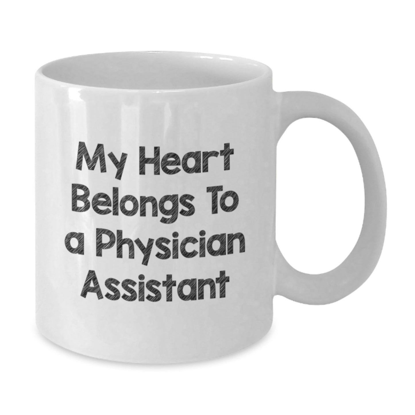 Funny Physician Assistant Gifts for Men from Friends - My 'Heart Belongs To A Physician Assistant' Christmas Unique White Coffee Mug - Additional