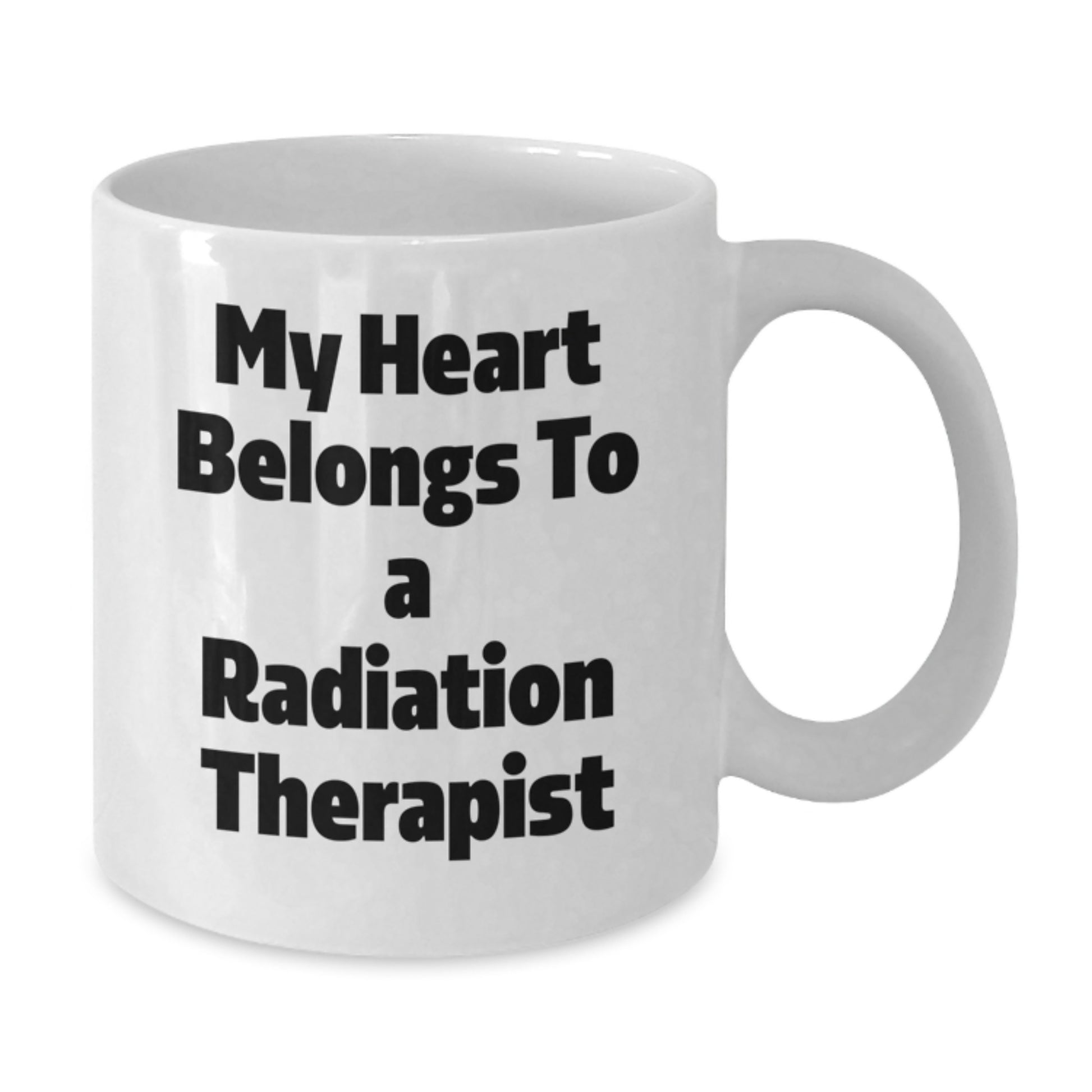 Radiation Therapist Gifts for Christmas, Funny White Coffee Mug, 'My Heart Belongs To A Radiation Therapist', Unique Gifts from Men to Radiation Therapist Friends - Additional