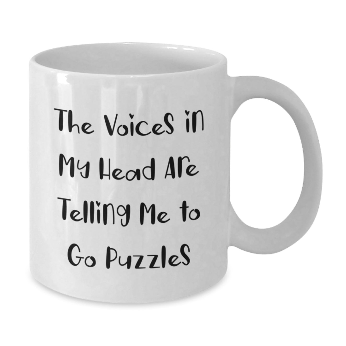 Funny Puzzles Gifts for Women from Family, White Coffee Mug, The Voices In My Head Are Telling Me To Go Puzzles Christmas Unique Presents - Additional
